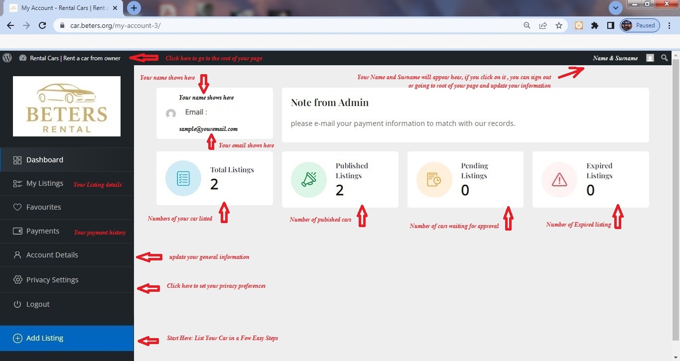 owner dashboard